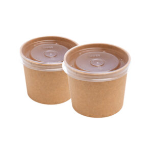 12 oz Kraft Cup + Lid (Qty 500)