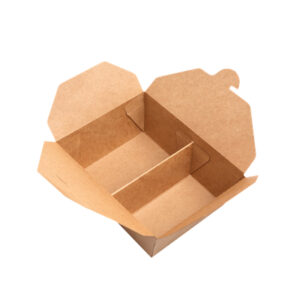 1400 mL Two Compartment Kraft Box (Qty 200)
