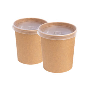 16 oz Kraft Cup + Lid (Qty 500)