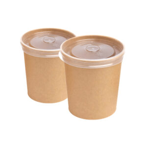 32 oz Kraft Cup + Lid (Qty 500)