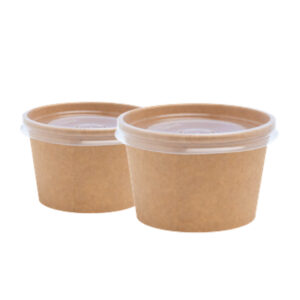 8 oz Kraft Cup + Lid (Qty 500)