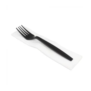 Black Fork With Napkin (Qty 1000)